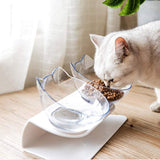 Cat Non Slip Raised Feeder Stand With Double Bowls Protects Cervical Vertebrae