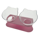 Cat Non Slip Raised Feeder Stand With Double Bowls Protects Cervical Vertebrae